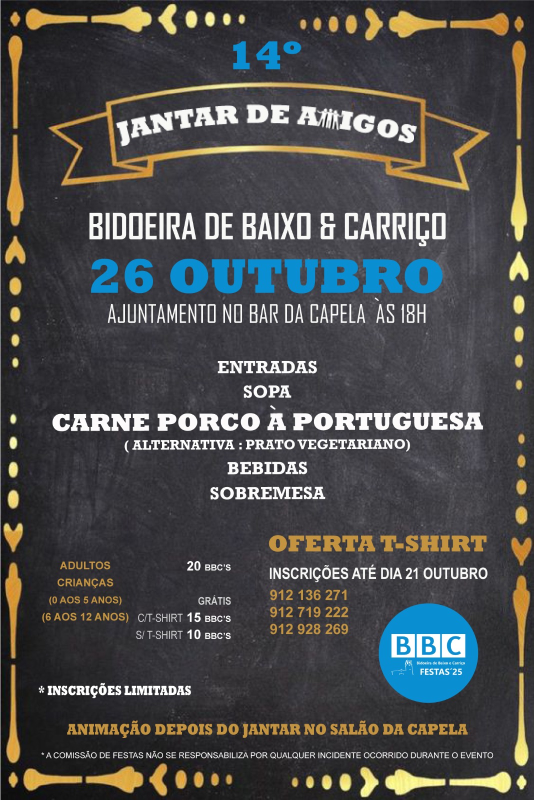 Imagem Jantar dos Amigos BBC - Comissão de Festas BBC