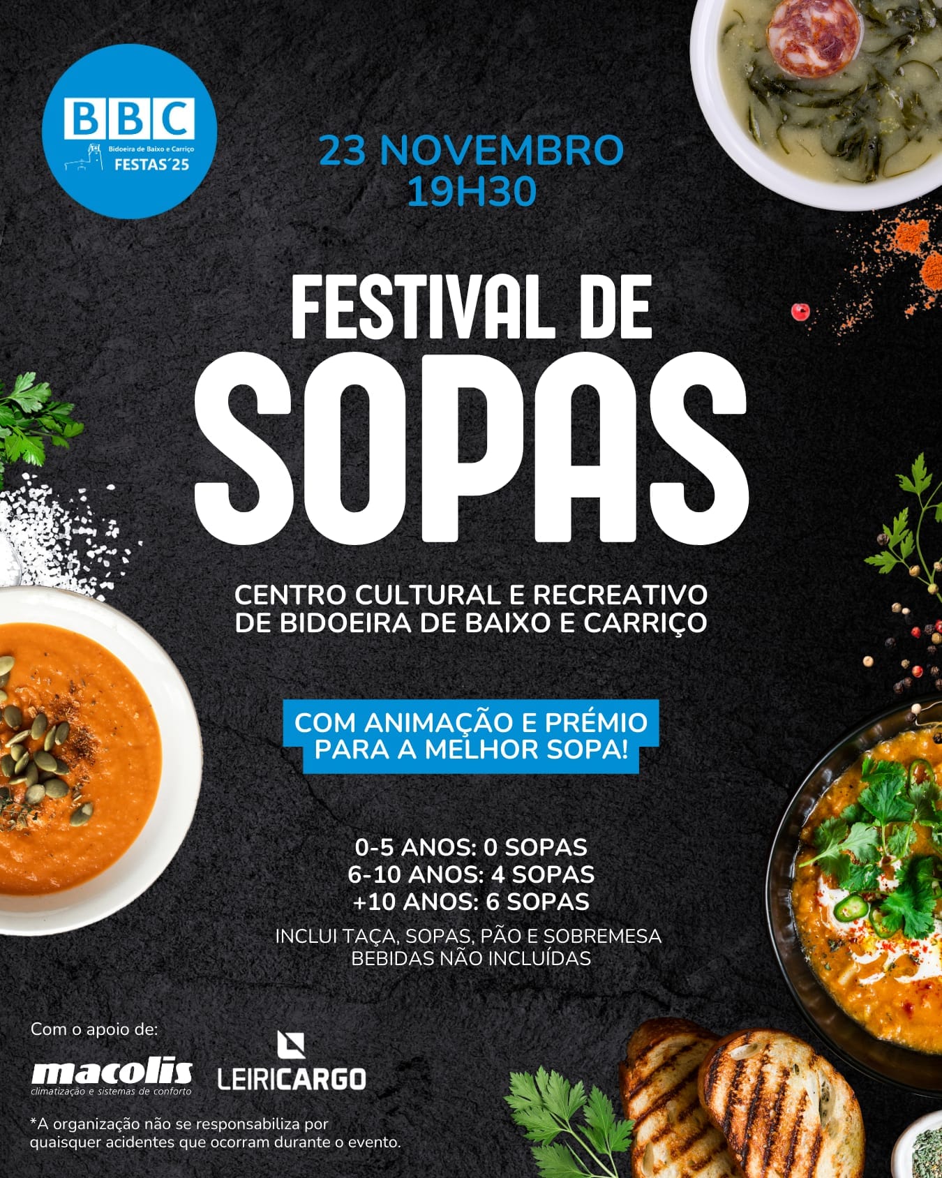 Imagem Festival das Sopas - Comissão de Festas BBC - 23 novembro 2024