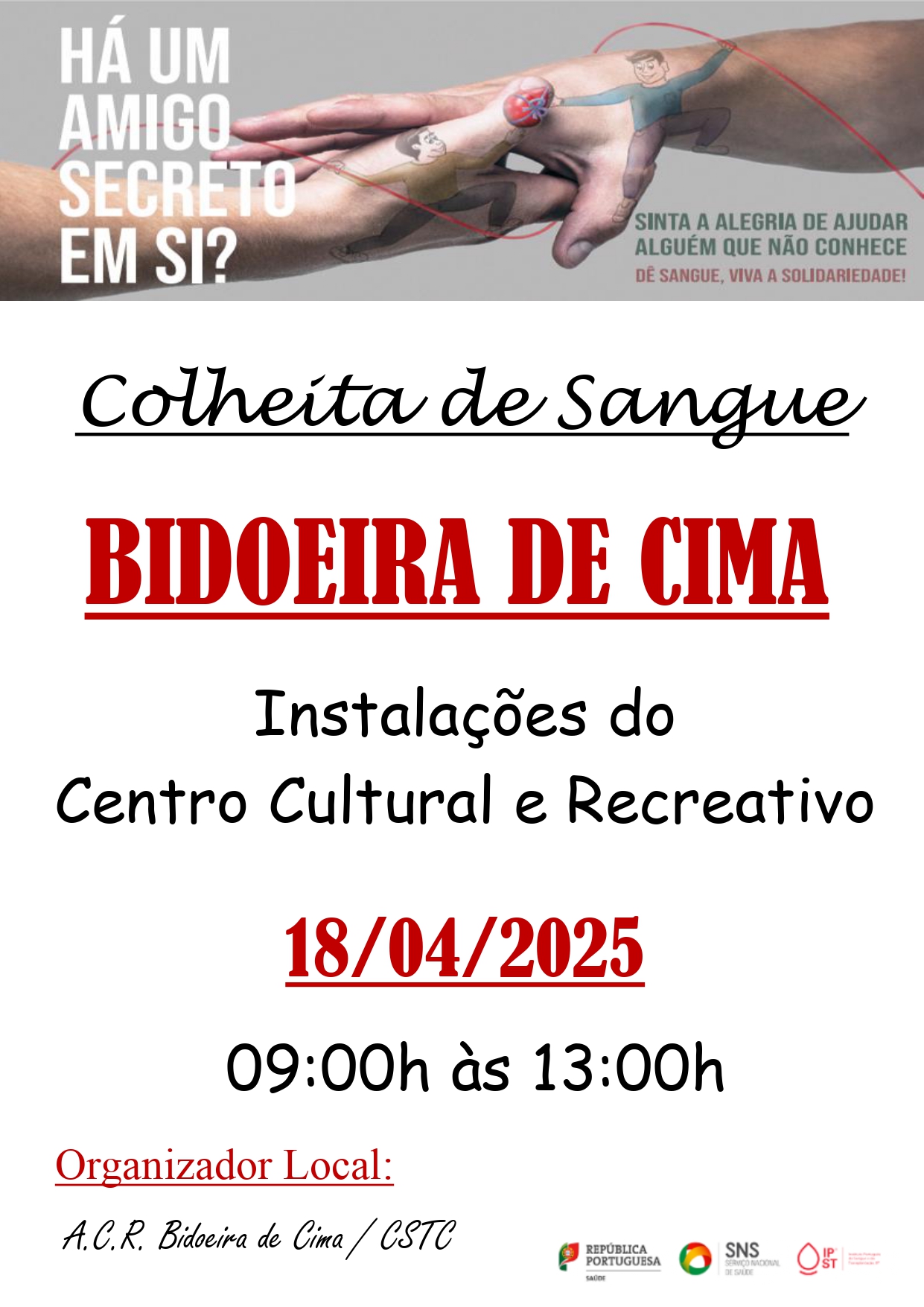 Imagem Colheita de Sangue - 18 abril - Centro Cultural Bidoeira de Cima