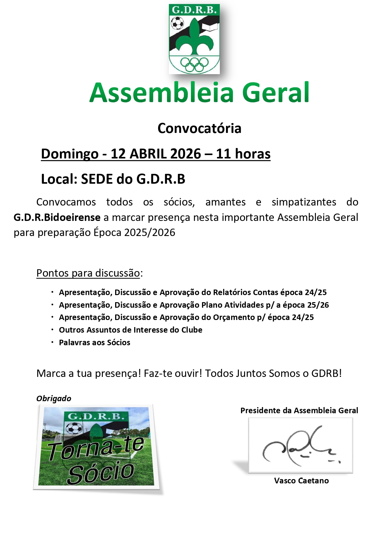 Imagem GDRB - Assembleia Geral