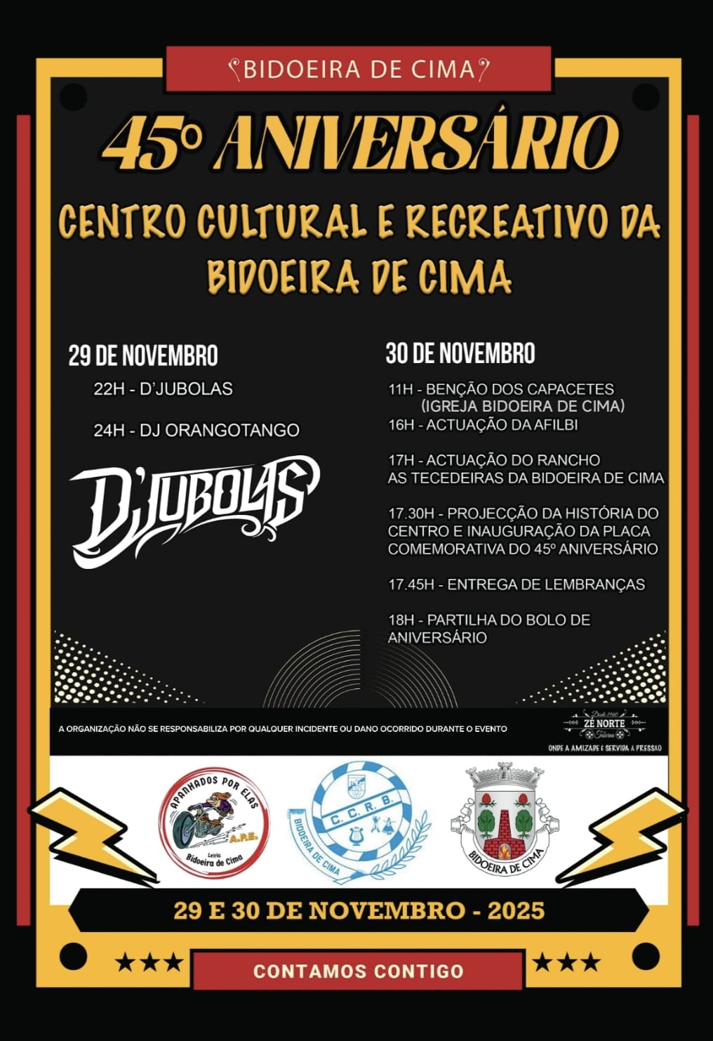 Imagem 45º aniversário CCRB - 29 e 30 novembro
