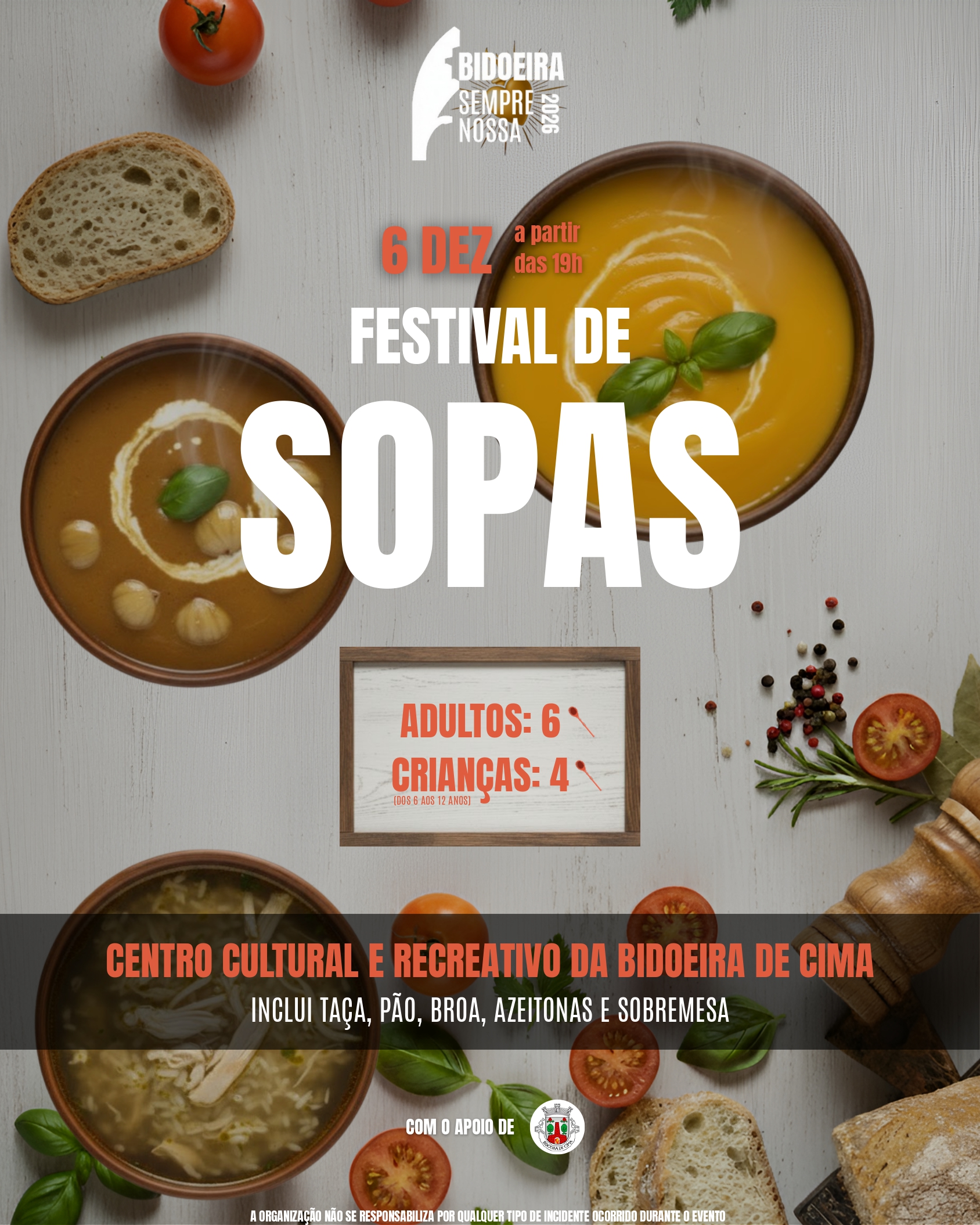 Imagem Festival de sopas - 6 de dezembro - Comissão de Festas de Bidoeira de Cima