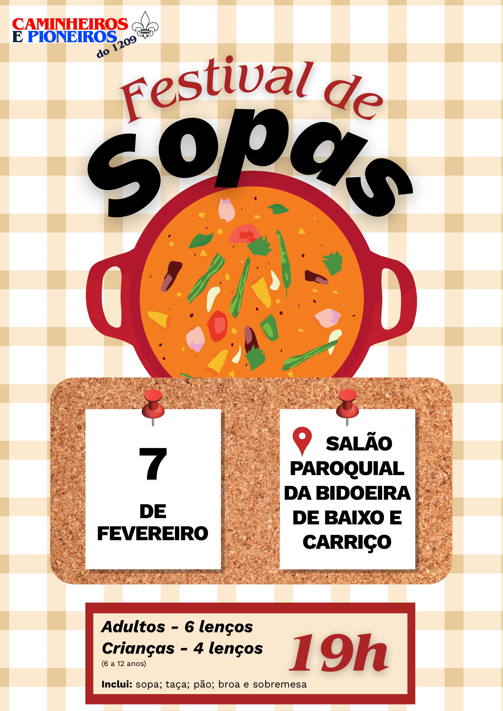 Notícia Festival de sopas - Agrup. 1209 - 7 de fevereiro - Bidoeira de Baixo