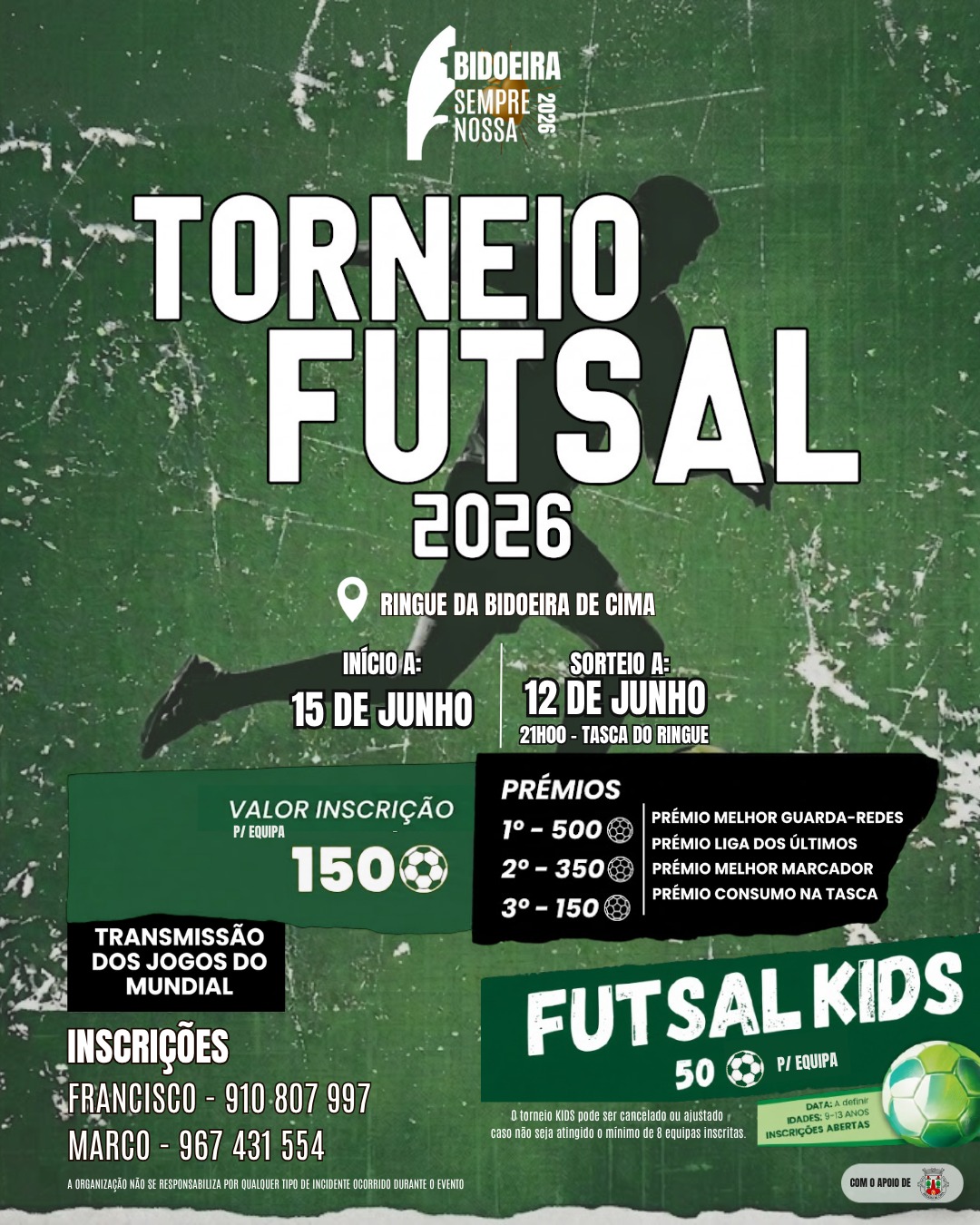 Notícia Torneio de futsal 2026 - Inicio dia 15 de junho