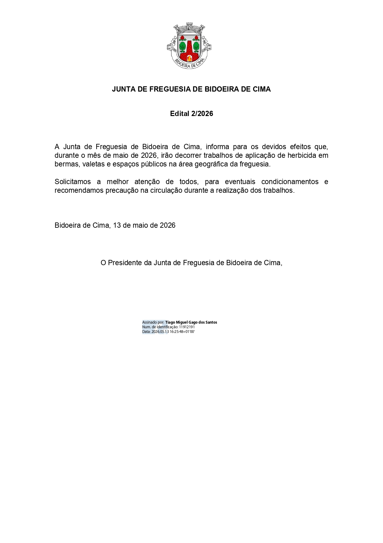 Notícia Edital 2/2026